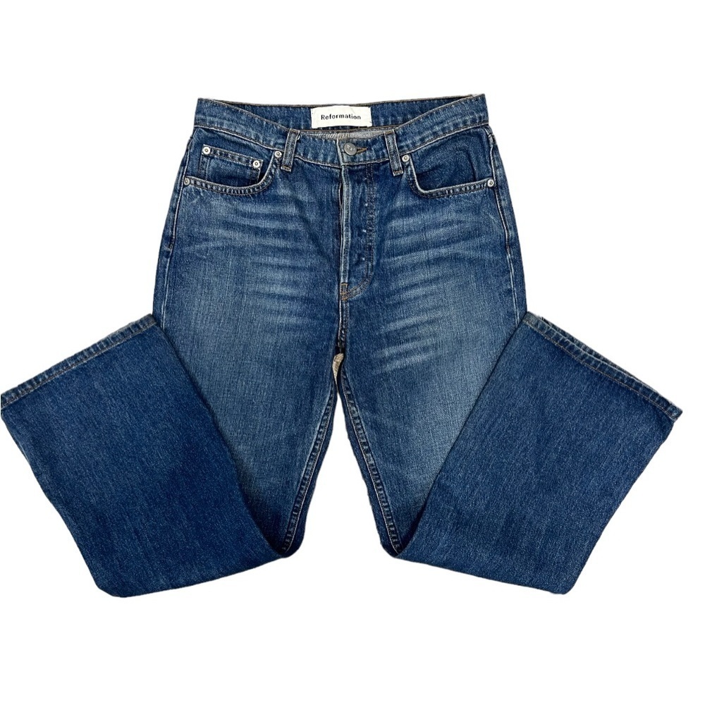 Reformation Mid Crop Flare Baltic Wash‎ Jeans Size 26